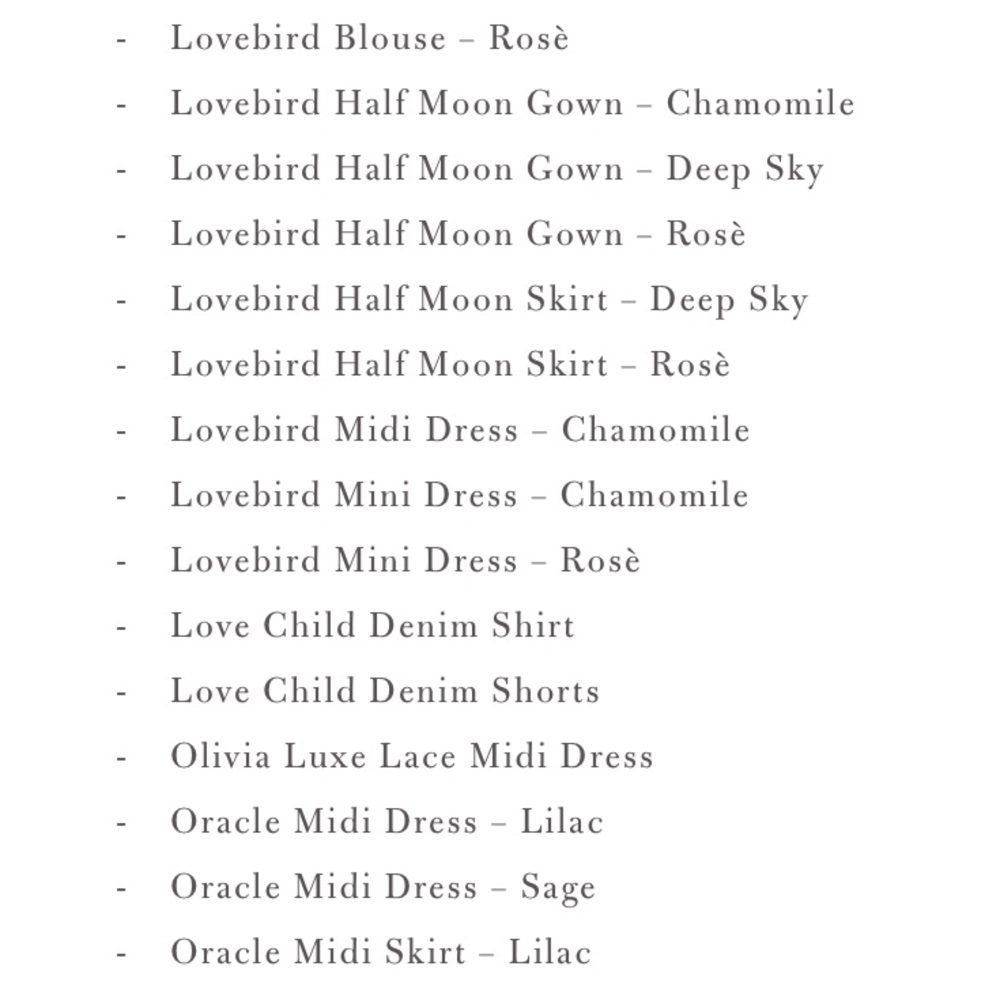🌿 Spell and the Gypsy List of Copied Garments - Picture 7 of 8